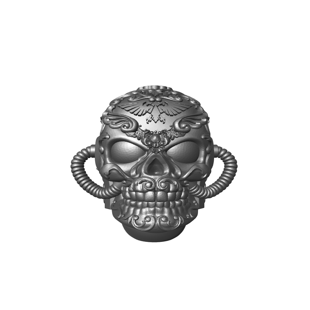 Los Muertos Chapter Chaplain Skull Helmet Ribbed for JoyToy Loyalist Marine Action Figures Custom 1:18th Scale Part