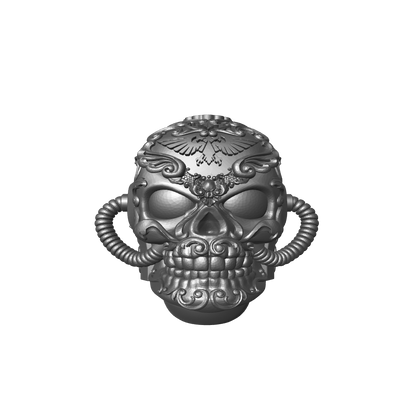 Los Muertos Chapter Chaplain Skull Helmet Ribbed for JoyToy Loyalist Marine Action Figures Custom 1:18th Scale Part