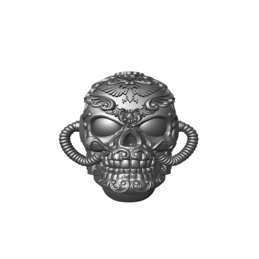 Los Muertos Chapter Chaplain Skull Helmet Ribbed for JoyToy Loyalist Marine Action Figures Custom 1:18th Scale Part