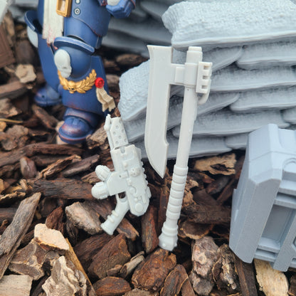 Energy Axe: Pre-Heresy Mars Pattern Glaive Axe for JoyToy Battle Marine Action Figures Custom 1:18th Scale Part
