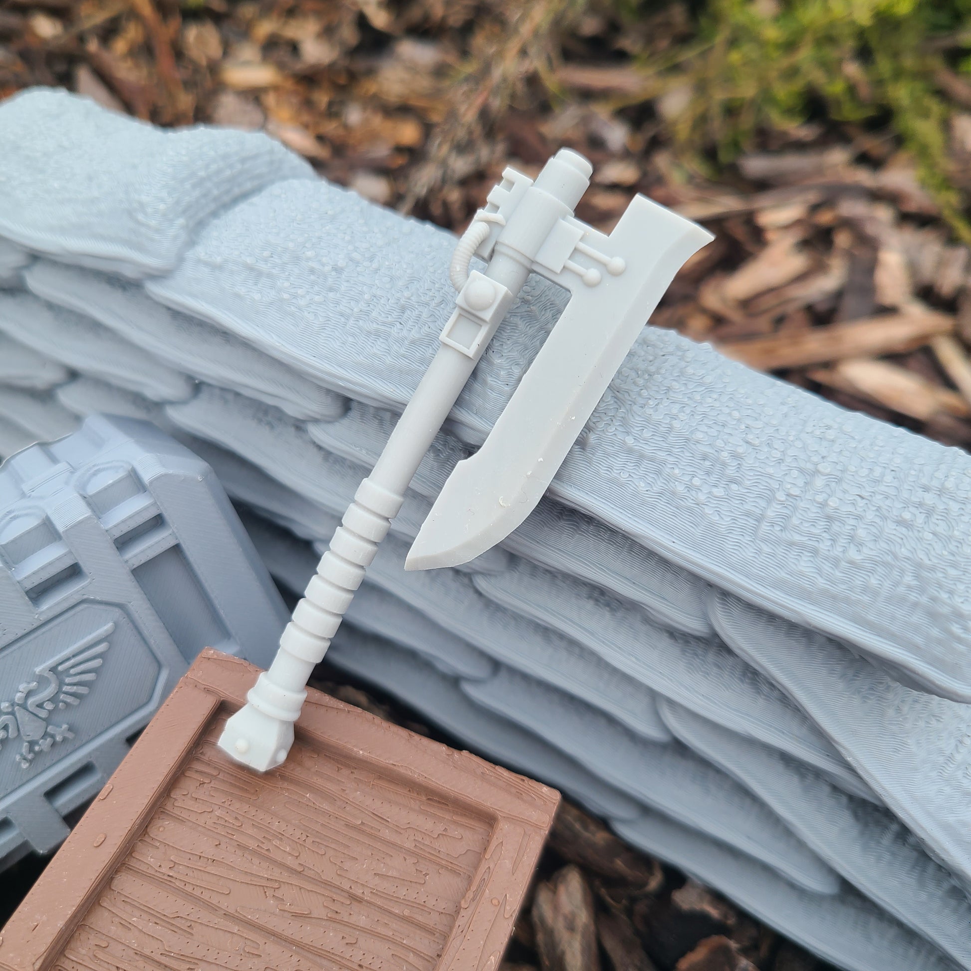 Energy Axe: Pre-Heresy Mars Pattern Glaive Axe for JoyToy Battle Marine Action Figures Custom 1:18th Scale Part
