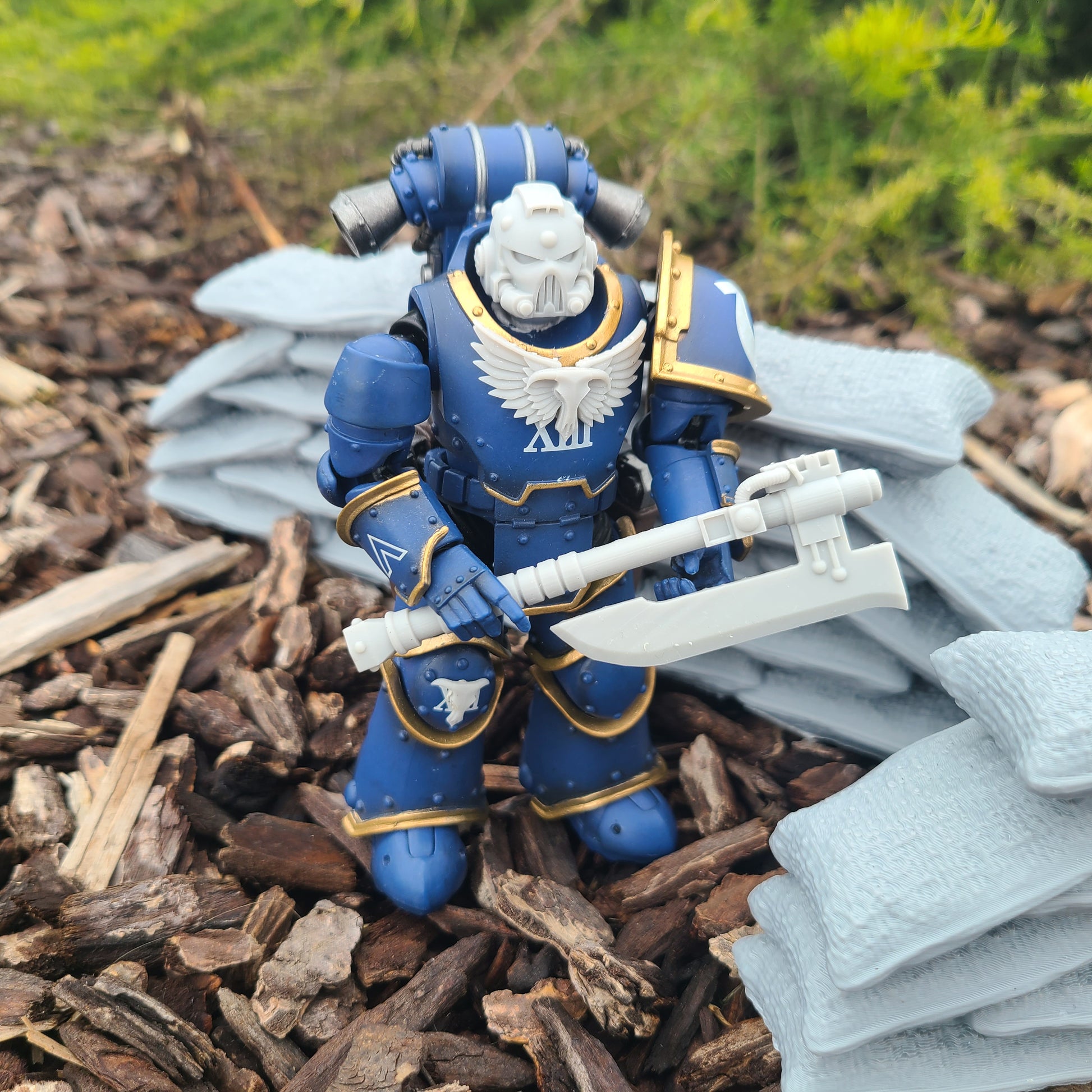 Energy Axe: Pre-Heresy Mars Pattern Glaive Axe for JoyToy Battle Marine Action Figures Custom 1:18th Scale Part