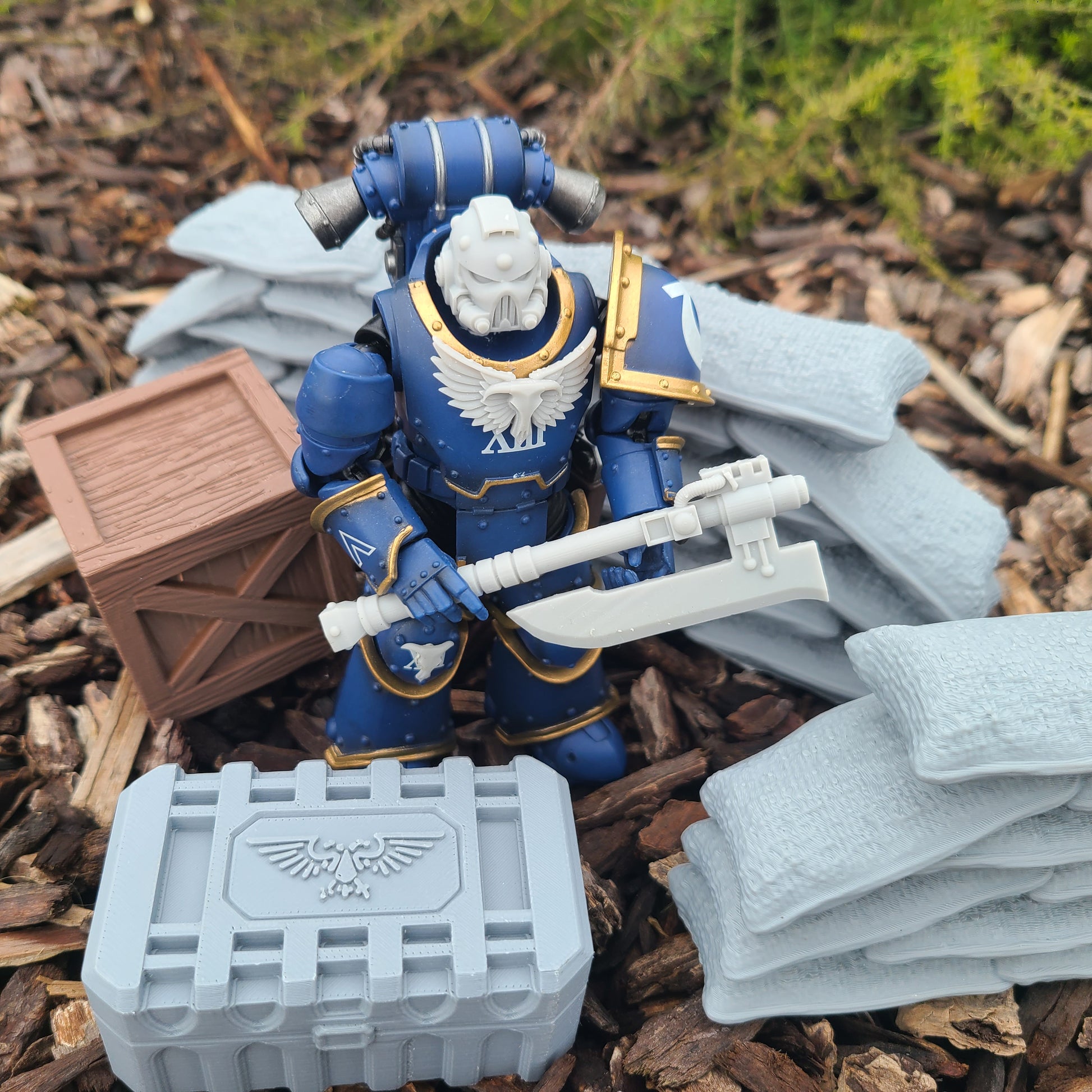 Energy Axe: Pre-Heresy Mars Pattern Glaive Axe for JoyToy Battle Marine Action Figures Custom 1:18th Scale Part
