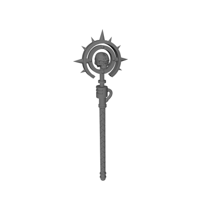 Custom Librarian Grand Psyker Warding Staff w Skull Halo for JoyToy Space Marine Action Figures