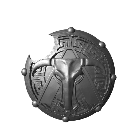 Minotaurs Chapter Round Spartan Shield with Blazons for JoyToy Grimdark Marine Action Figure Ancients
