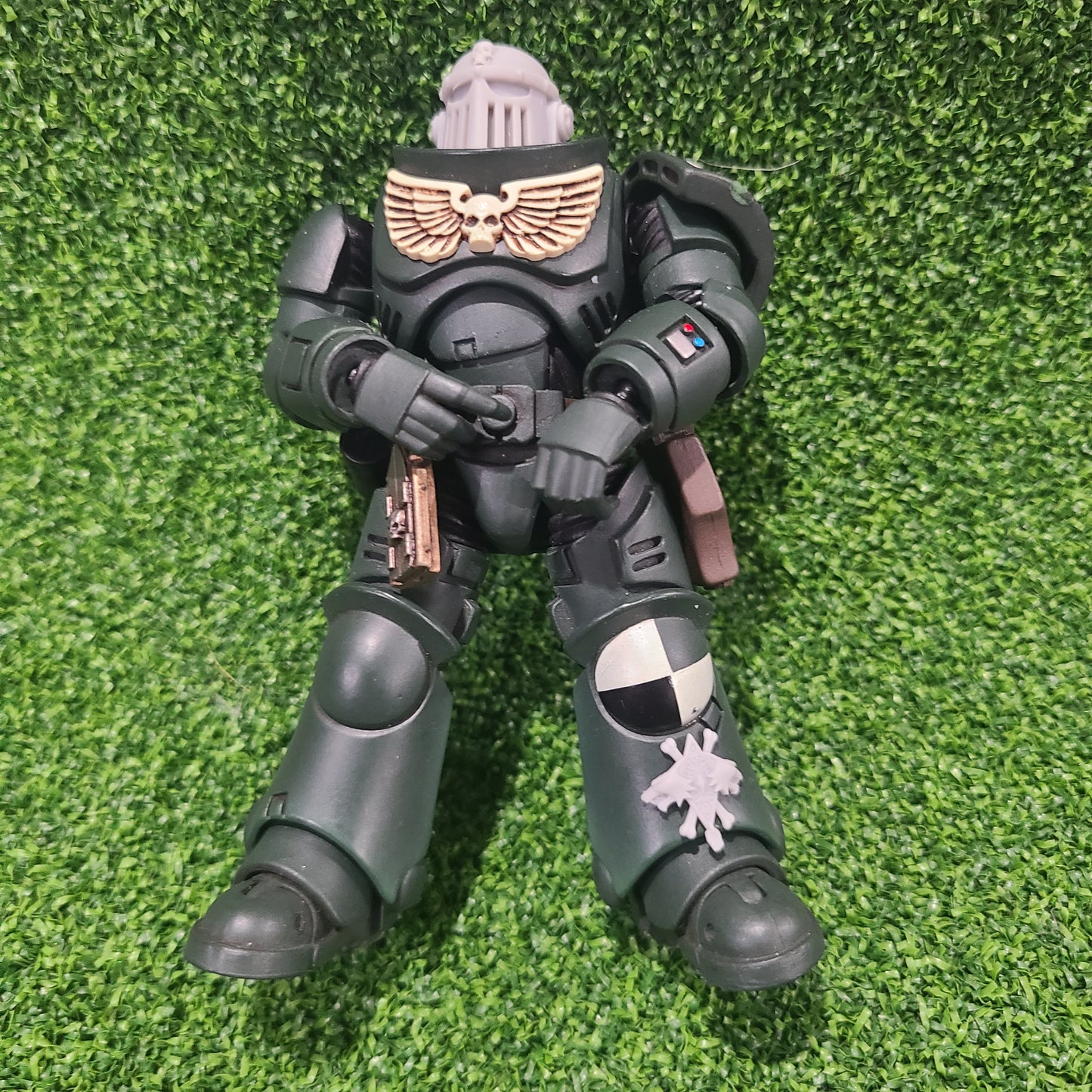 Custom Space Wolf Legion Two Wolves and Runes Shin Armor Decal for JoyToy Space Knight Action Figures