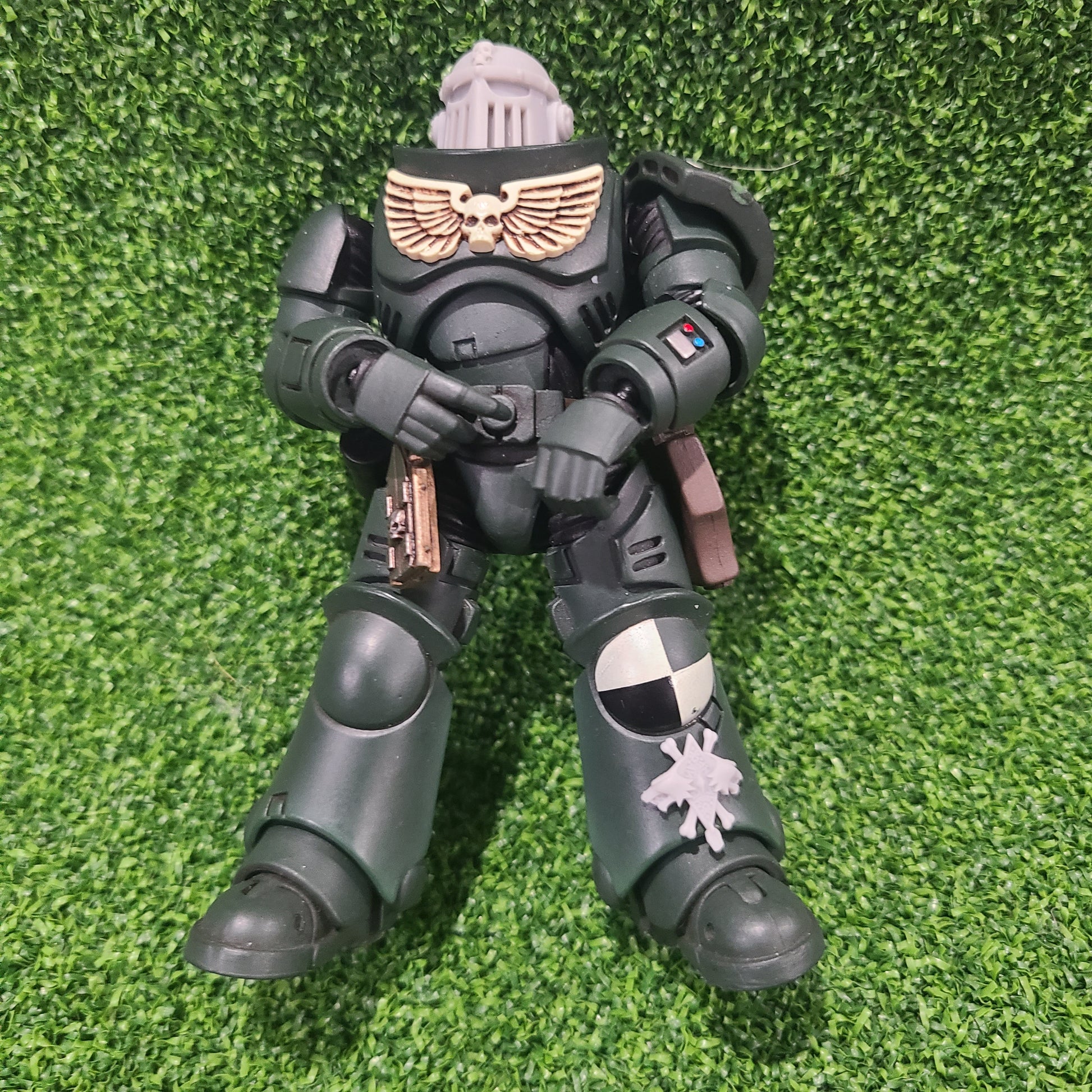 Custom Space Wolf Legion Two Wolves and Runes Shin Armor Decal for JoyToy Space Knight Action Figures