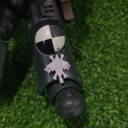 Custom Space Wolf Legion Two Wolves and Runes Shin Armor Decal for JoyToy Space Knight Action Figures