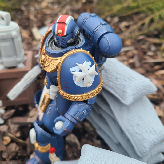 Black Templar Shoulder Pad Decal for JoyToy Loyalist Marine Action Figures Custom 1:18th Scale Insignias