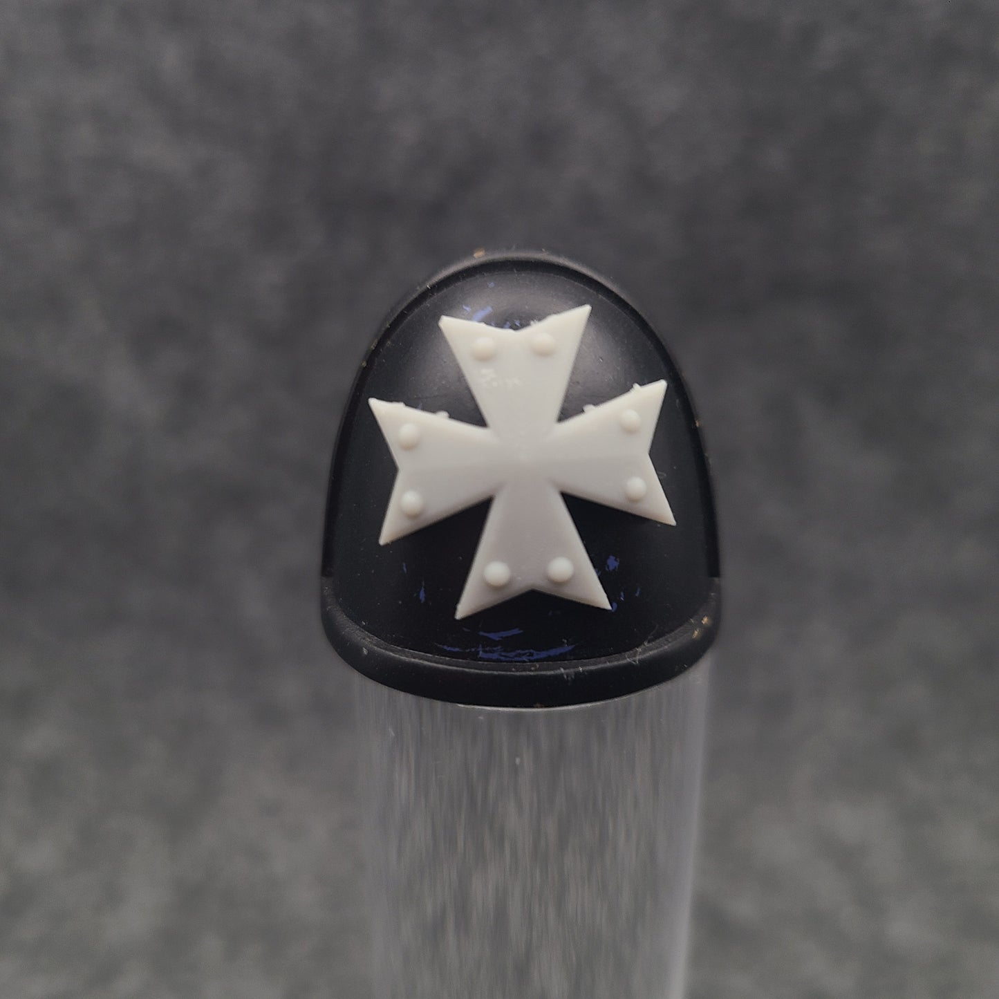 Black Templar Chapter Shoulder Pad Maltese Cross Studded Decal for JoyToy Loyalist Marine Action Figures Custom 1:18th Scale Insignias