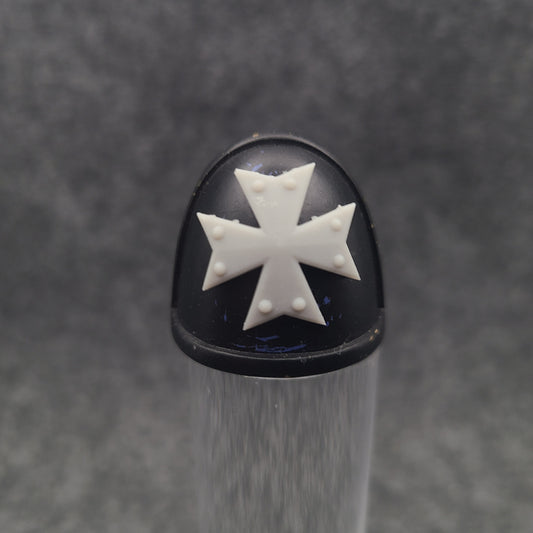 Black Templar Chapter Shoulder Pad Maltese Cross Studded Decal for JoyToy Loyalist Marine Action Figures Custom 1:18th Scale Insignias