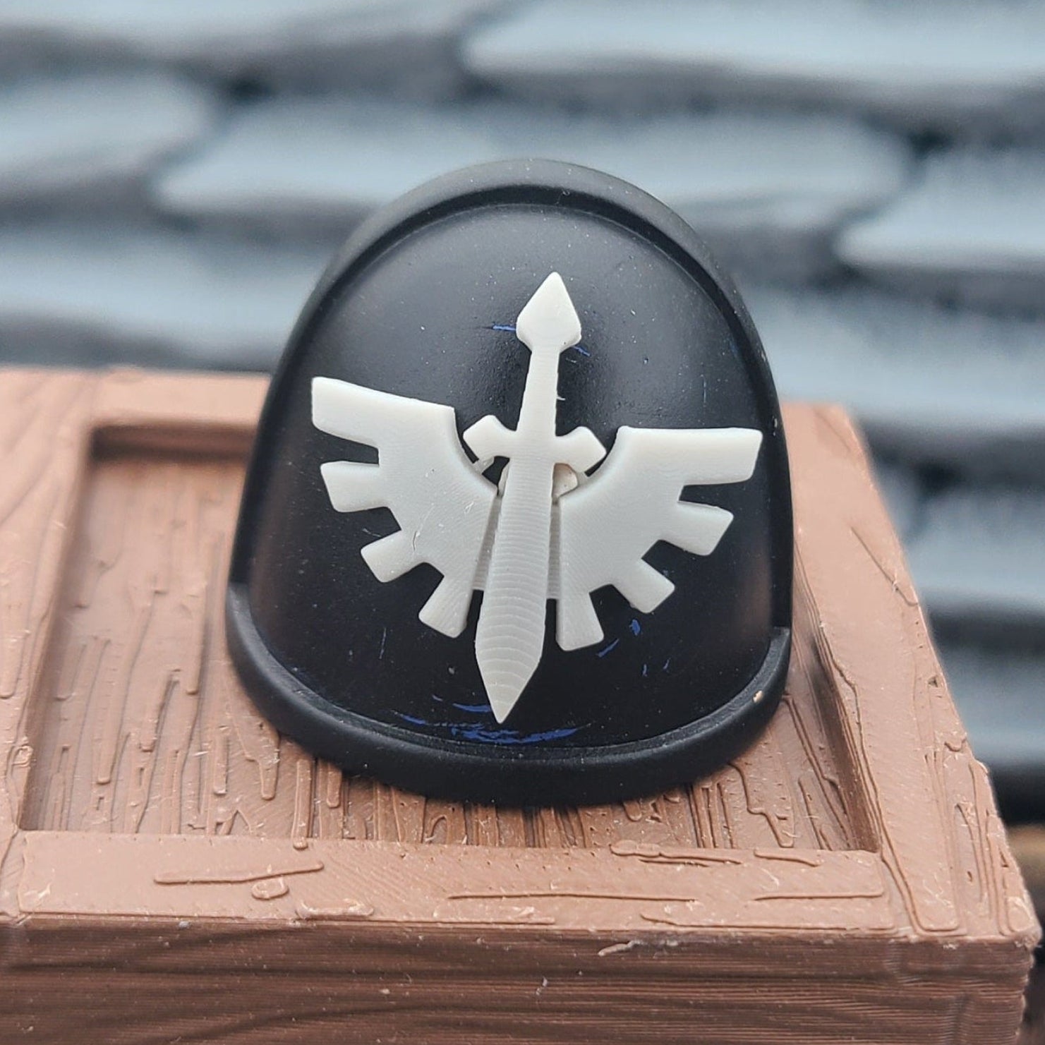 Dark Angels Legion Shoulder Pad Decal Version 01 for JoyToy Loyalist Marine Action Figures Custom 1:18th Scale Insignias