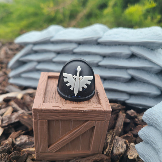 Dark Angels Legion Shoulder Pad Decal Version 01 for JoyToy Loyalist Marine Action Figures Custom 1:18th Scale Insignias