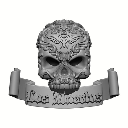 Los Muertos Chapter Shoulder Pad Decal Skull and Scroll for JoyToy Loyalist Marine Action Figures Custom 1:18th Scale Part