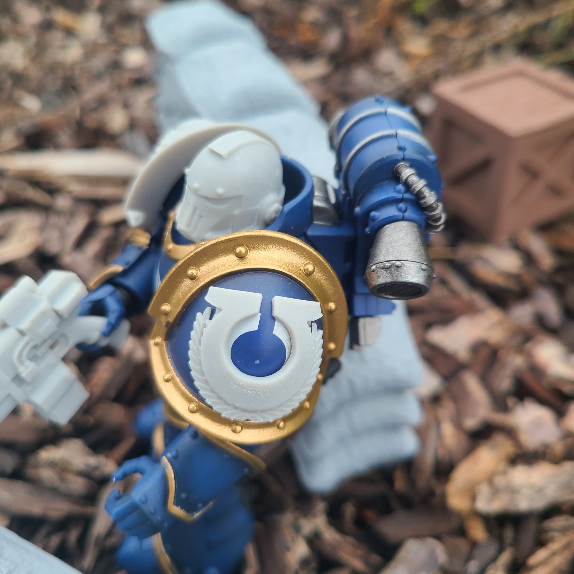 Ultramarines Shoulder Pad Decal with Laurel Wreath for JoyToy Loyalist Marine Action Figures Custom 1:18th Scale Parts