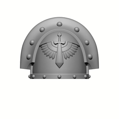 The 18th Scale Armory Dark Angels MKIII Shoulder Pad Gen: 3 Pauldron are compatible with the Dark Angels Legion JoyToy Space Marines*, from the Heresy era.
