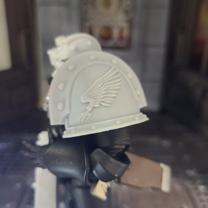 Emperor’s Children Legion MKIII Shoulder Pad with Double Rivets Compatible with JoyToy Space Marine Action Figures by 18th Scale Armory