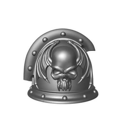 Space Marine Night Lords Legion MKIII Shoulder Pad 3 Quarter Studded (with two Rivets) Sword Breaker for JoyToy Traitor Legion Action Figures