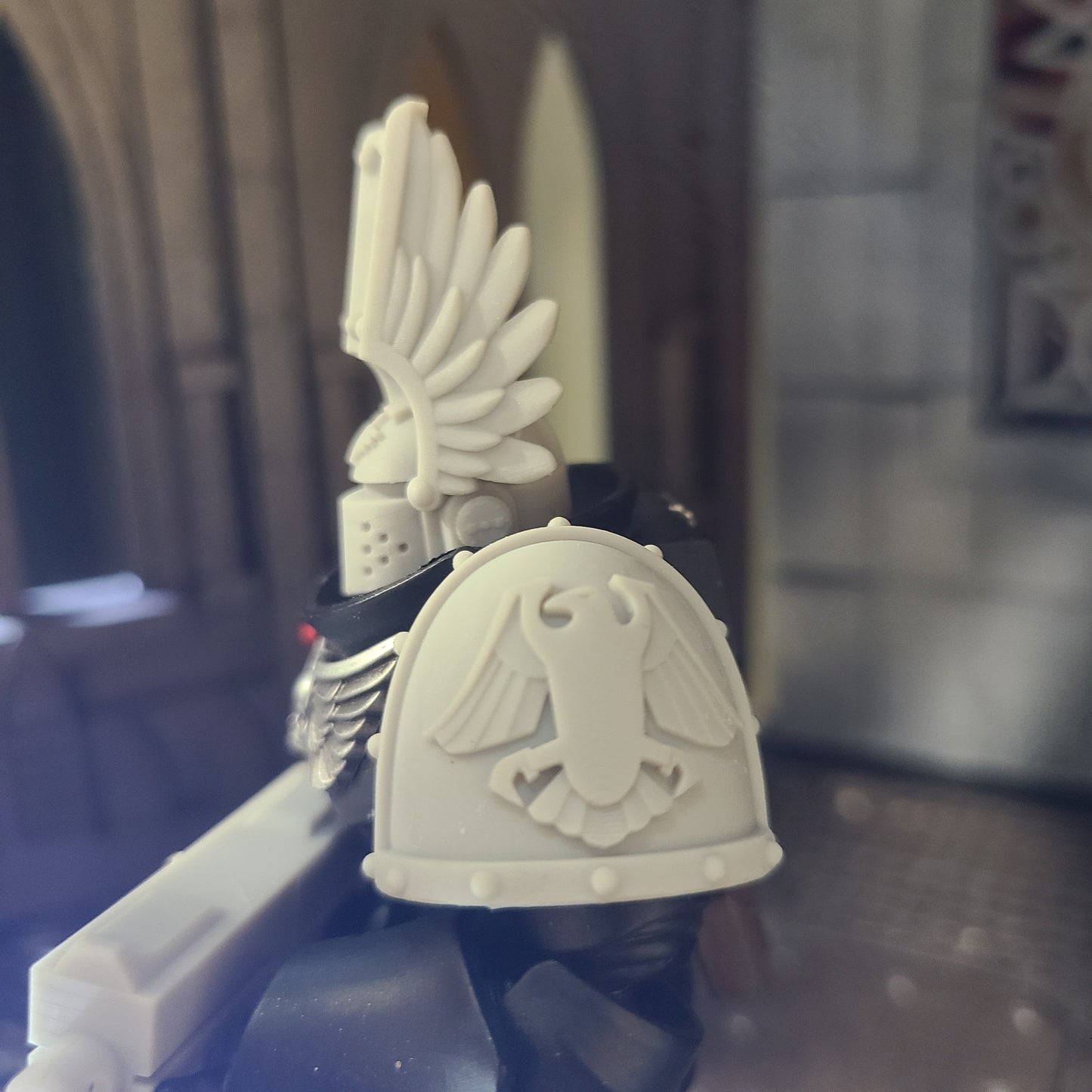 Raven Guard Legion MKVII Shoulder Pad Ver. 1 for JoyToy Space Marine Action Figures