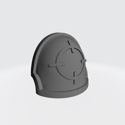 Marksman MKX Notched (Stealth) Shoulder Pad with Crosshair for JoyToy Space Marine Action Figures