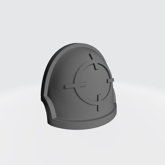 Marksman MKX Notched (Stealth) Shoulder Pad with Crosshair for JoyToy Space Marine Action Figures