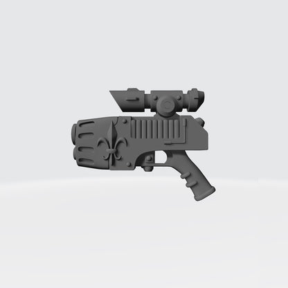 Custom Sisters of Battle Plasma Pistol with Fleur-de-lis and Scope for JoyToy Battle Soritas Action Figures