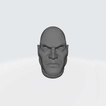 Bald Veteran Marine Head Swap for JoyToy Warhammer 40K Compatible Space Marine 1:18 Action Figure 4" Custom Part
