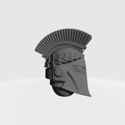Minotaurs Chapter Helmet with Laurel and Crest compatible with JoyToy Space Marine Action Figures Right Profile