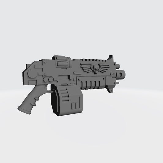 Weapon Stalker Pattern Boltgun with Drum for JoyToy Grimdark Marine Action Figures Custom 1:18th Scale Parts