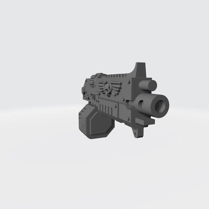 Weapon Stalker Pattern Boltgun with Drum for JoyToy Grimdark Marine Action Figures Custom 1:18th Scale Parts