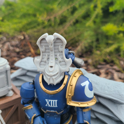 Thousand Sons Legion Rubric Helmet with Raven for JoyToy Battle Brother Marine Action Figures Custom 1:18th Scale Parts