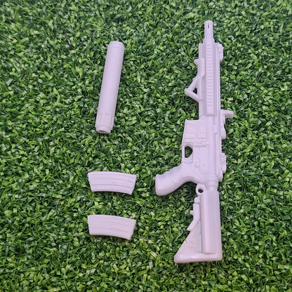 AR Rifle with Two Magazines and a Suppressor: G.I.Joe Classified Series Weapon Swaps 1:12 Scale 6" Action Figure Custom Parts