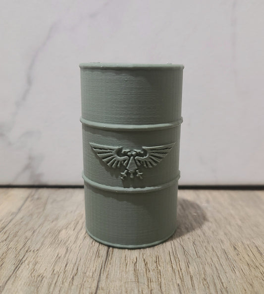 Muted Green Oil Drum with Eagle