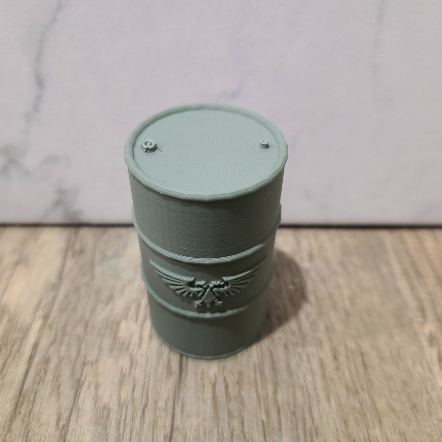 60mm Oil Drum with Eagle for creating custom dioramas