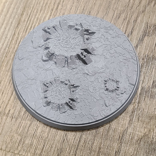 100mm Scenic Base - Asteroid with three (3) Craters