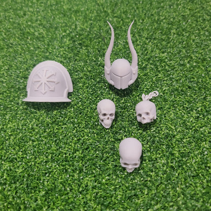 Custom Skulls with Jawbone for JoyToy Battle Brother Marine Action Figures 1:18th Scale Custom Parts