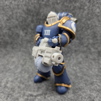 Heavy Assault Cannon with Drum Magazine custom resin heavy weapon kit compatible with JoyToy 1:18 scale armored action figures.