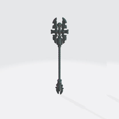 Detailed resin Ancient Energy War Staff V2 with ornate futuristic design for custom action figures