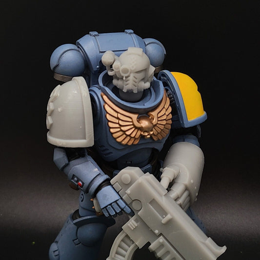 Apothecary MK X Helmet with Optics: Helmet Swap for JoyToy Warhammer 40K Compatible Space Marine 1:18 4" Action Figures