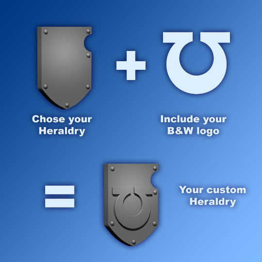 Custom 1:18 scale shoulder pad heraldry shield for JoyToy action figure customization.