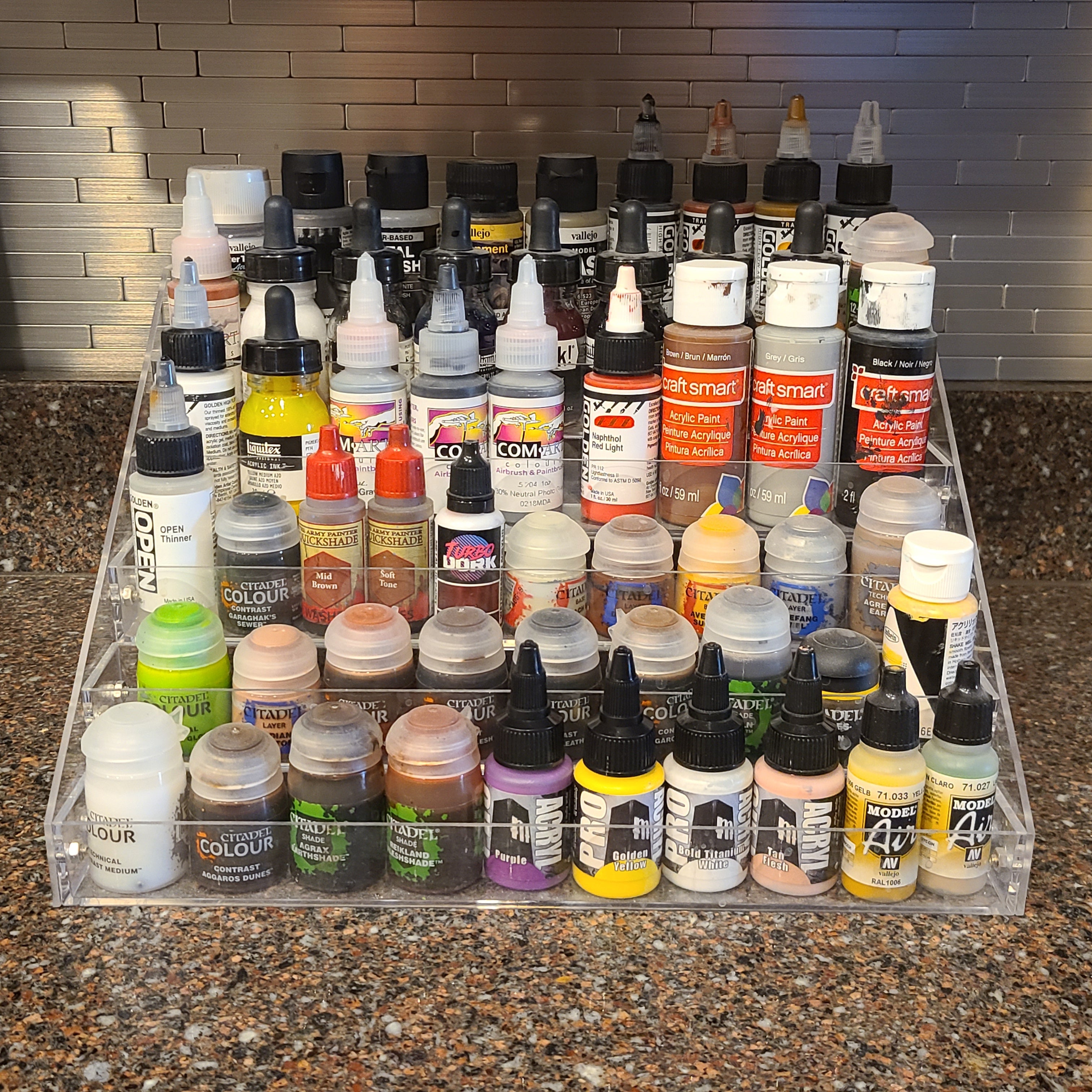 Six 6 Tier Modular Paint Rack - Acrylic Paint Dropper Storage Rack - H ...