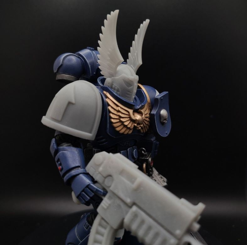Dark Angels Legion 30k Winged Helmet for JoyToy Loyalists Marine Action Figures Custom 1:18th Scale Head Swap