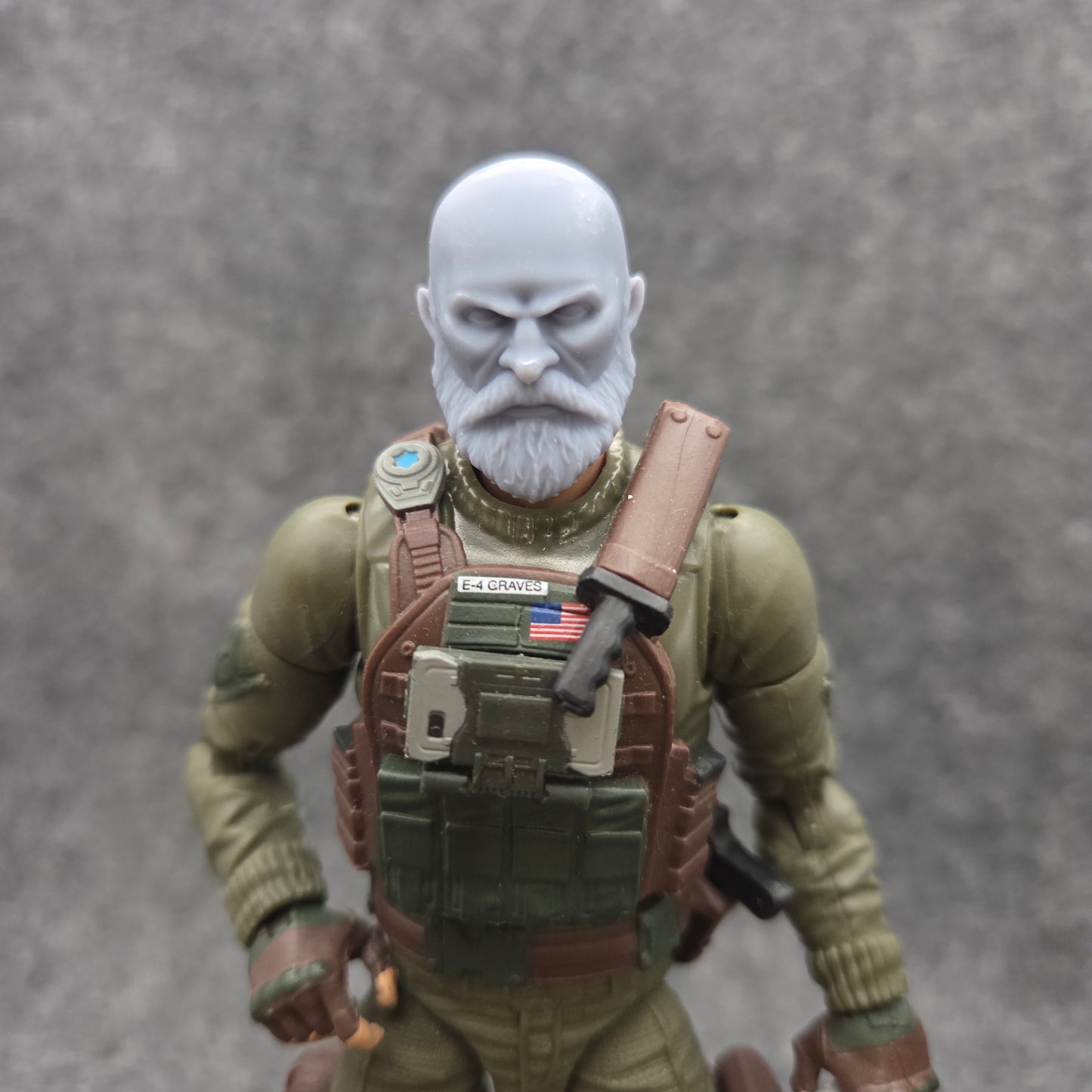 Veteran with Beard and Bald Head Compatible with G.I.Joe Classified Series 6-Inch Scale Action Figures by 18th Scale Armory