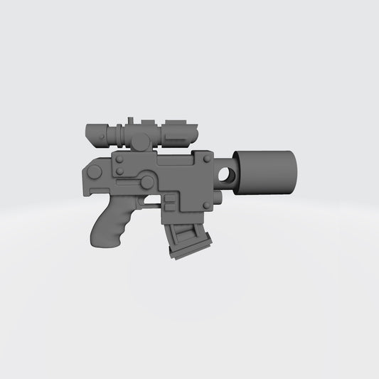 Imperial Guard Bolt Pistol w Optic and Suppressor for G.I.Joe Classified Action Figure Custom Gun