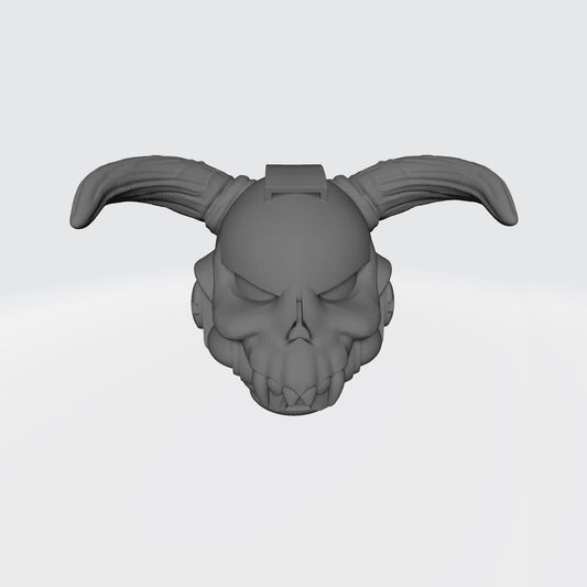 Custom Night Lords Helmet with Fanged Skull and Demonic Horns for JoyToy Space Marine Action Figures