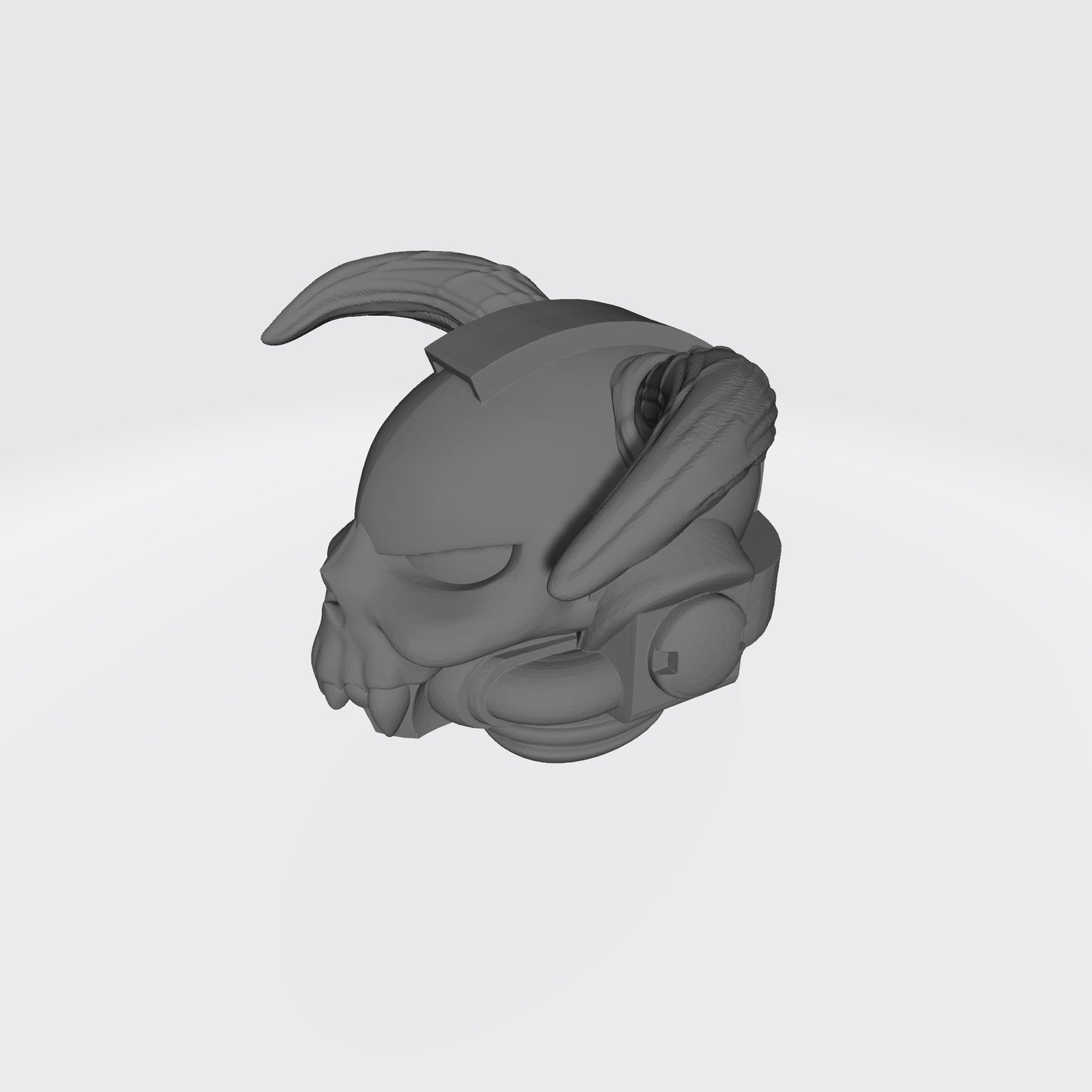 Custom Night Lords Helmet with Fanged Skull and Demonic Horns for JoyToy Space Marine Action Figures