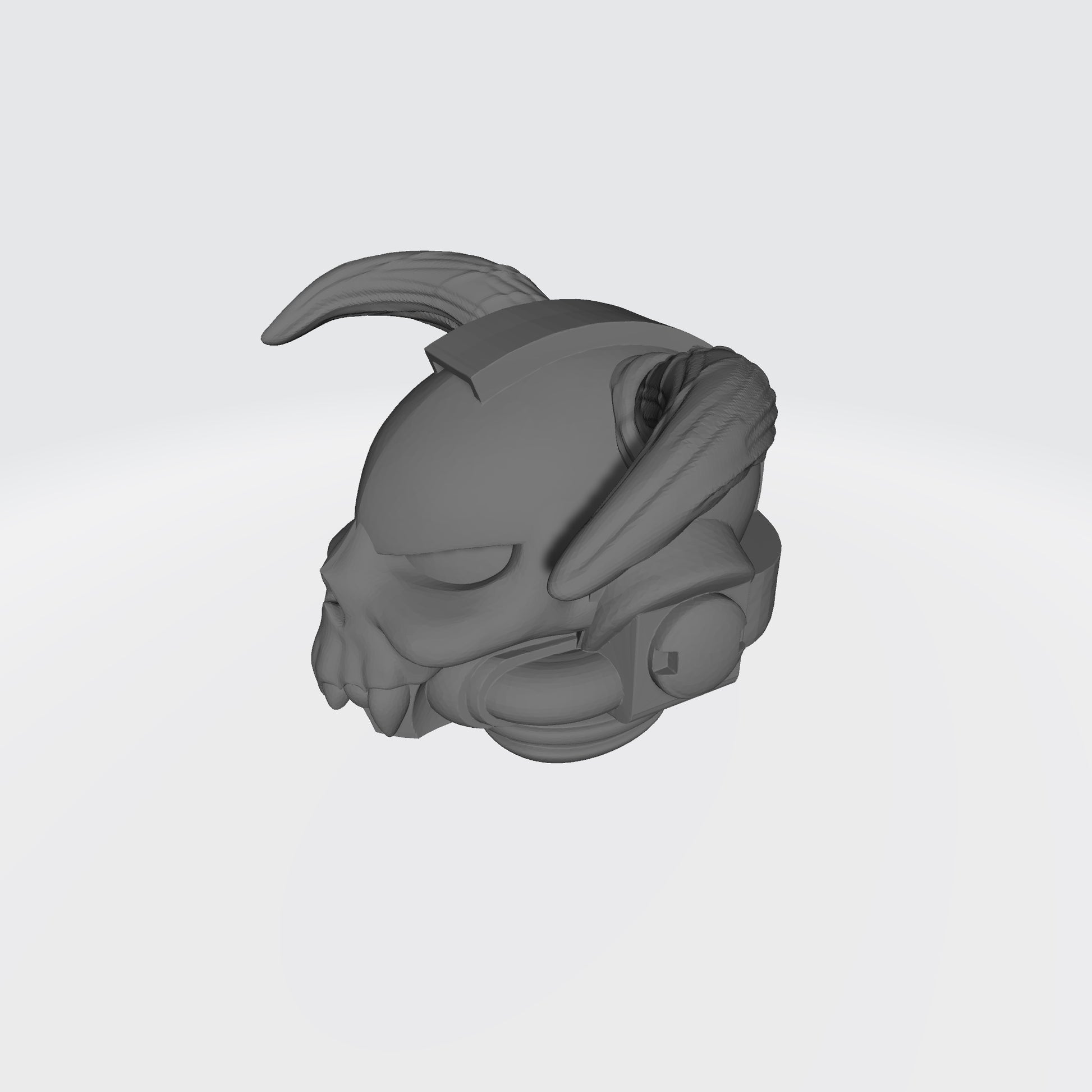 Custom Night Lords Helmet with Fanged Skull and Demonic Horns for JoyToy Space Marine Action Figures
