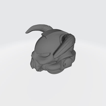 Custom Night Lords Helmet with Fanged Skull and Demonic Horns for JoyToy Space Marine Action Figures