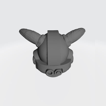 Custom Night Lords Helmet with Fanged Skull and Demonic Horns for JoyToy Space Marine Action Figures
