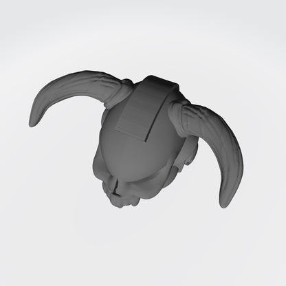 Custom Night Lords Helmet with Fanged Skull and Demonic Horns for JoyToy Space Marine Action Figures